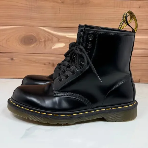 Dr Martens 1460 Glossy Leather Lace Up Boots Combat Moto Grunge Goth Women's 9 - Picture 9 of 14